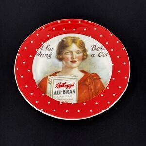 Vintage Retro Red Polka Dot Kellogg Plate 2005
